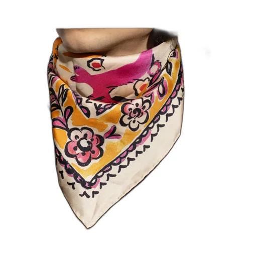 Patterned Printed Silk Scarf