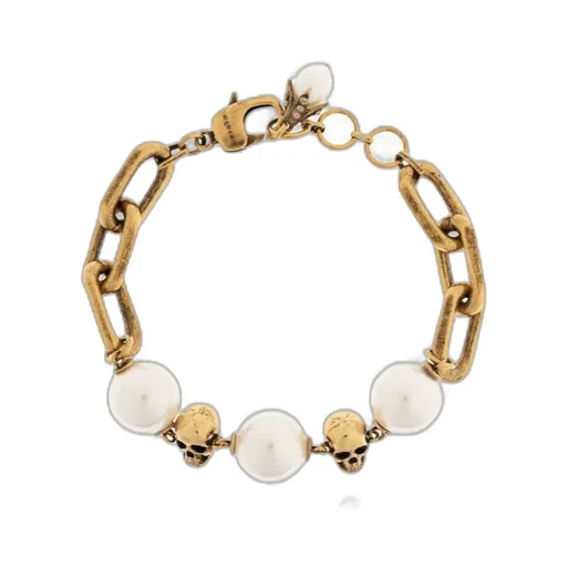 Alexander Mcqueen Skull Embellished Chained Bracelet