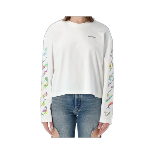 Off-White Flower Printed Crewneck T-Shirt