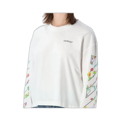 Off-White Flower Printed Crewneck T-Shirt