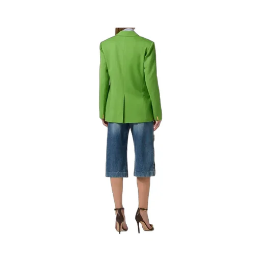 Double-Breasted Embellished-Pocket Blazer