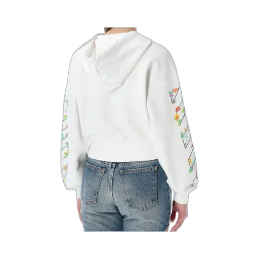 Off-White Flower Cropped Hoodie