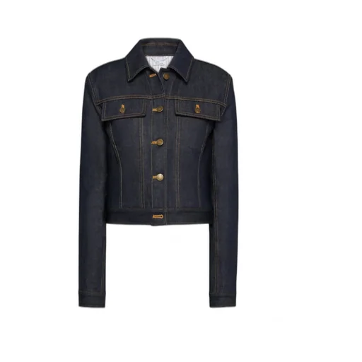 Pointed-Collar Denim Jacket