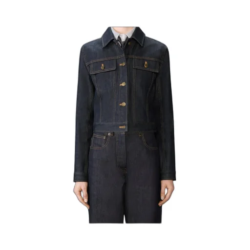 Pointed-Collar Denim Jacket
