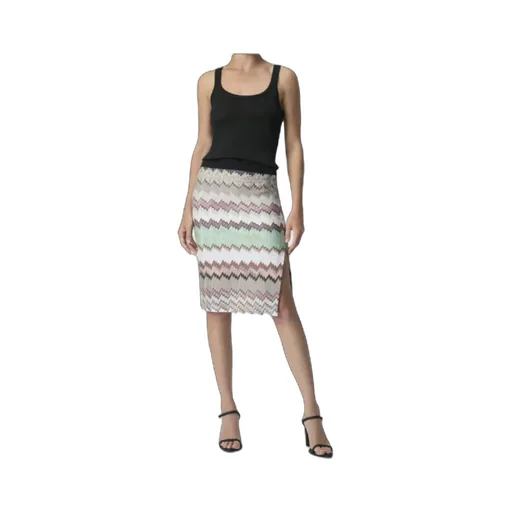 Missoni Side Slit Lamé Midi Skirt