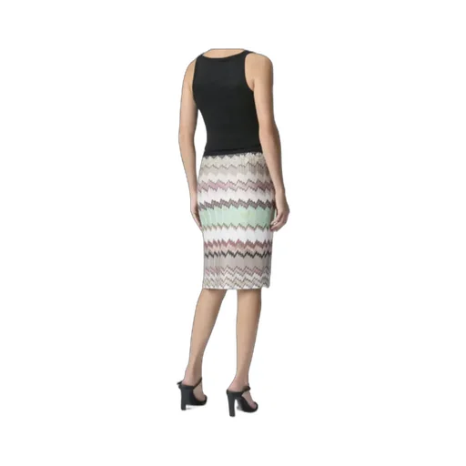 Missoni Side Slit Lamé Midi Skirt