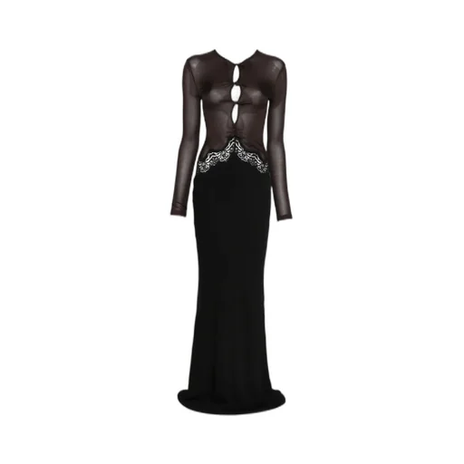 Christopher Esber Open Twist Verner Lace Long Sleeve Dress