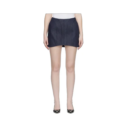 Corset-Detailing Denim Skirt