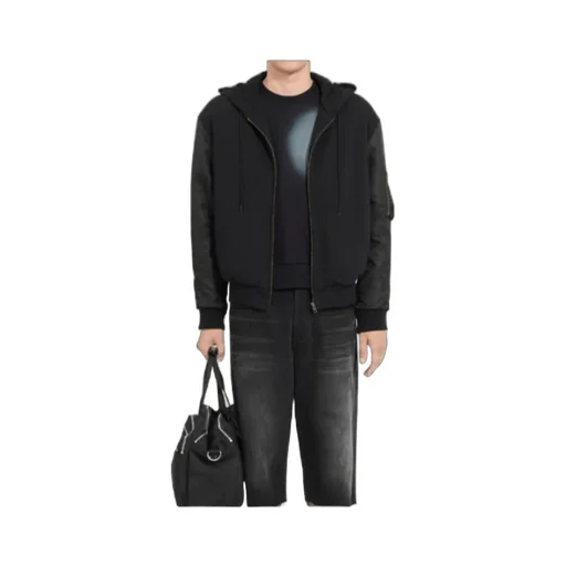 Mm6 Maison Margiela Zip-Up Gathered-Sleeve Hoodie