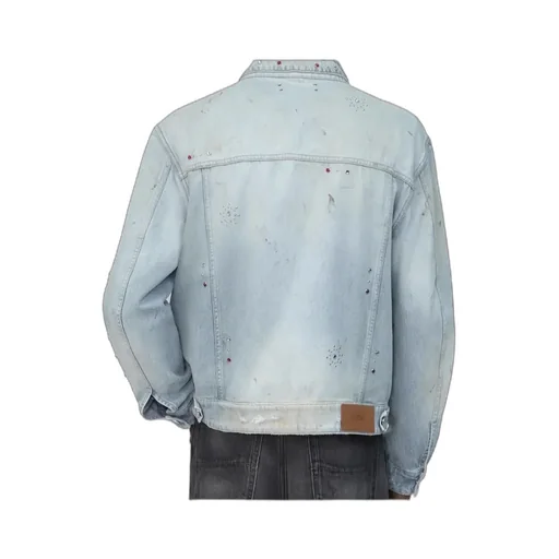 Amiri Studded Distressed Denim Jacket