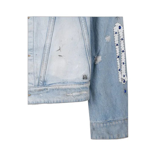 Amiri Studded Distressed Denim Jacket