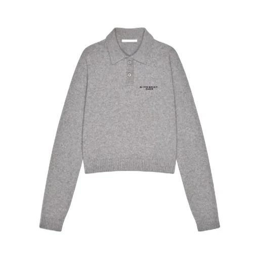 Givenchy Logo Intarsia Long-Sleeve Knit Polo Shirt
