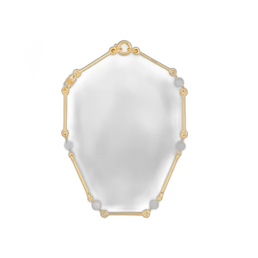 Les Perles Celine Straight Necklace In Resin Pearls And Brass With Gold Finish
