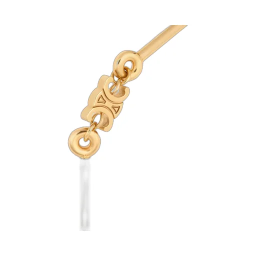 Les Perles Celine Straight Necklace In Resin Pearls And Brass With Gold Finish