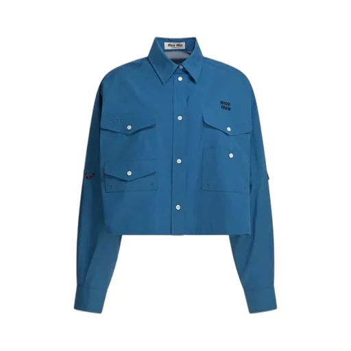 Miu Miu Logo-Embroidered Button-Up Shirt