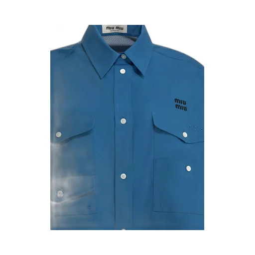 Miu Miu Logo-Embroidered Button-Up Shirt