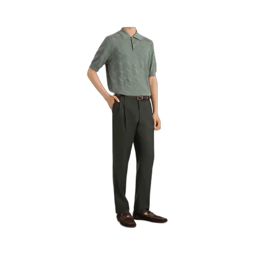 Dolce & Gabbana Micro-Dot Stitch Short-Sleeved Polo Shirt