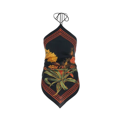Blumarine Floral Printed Halterneck Top