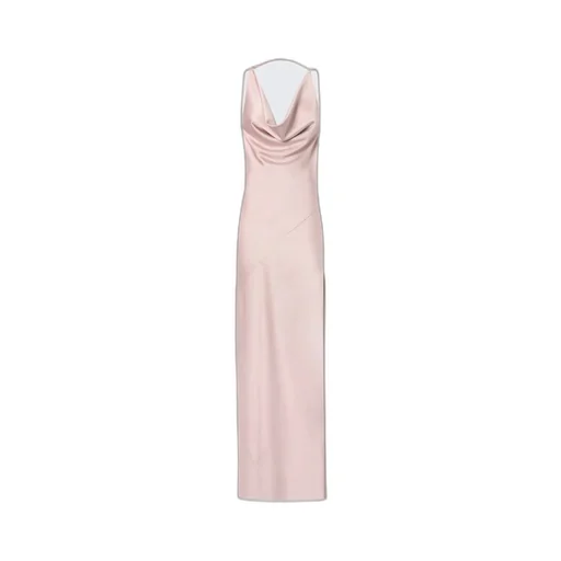 Vera Cowl-Neck Side-Slit Maxi Dress