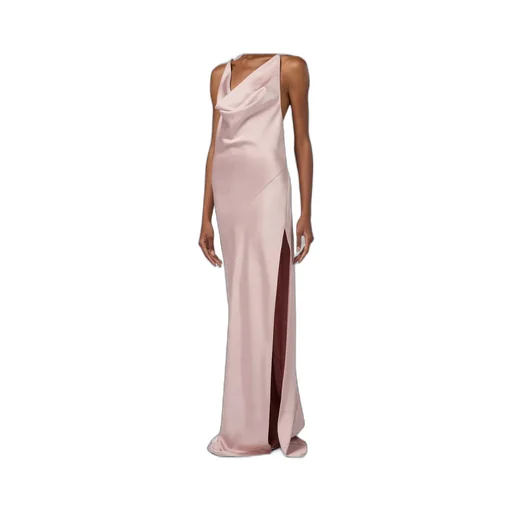 Vera Cowl-Neck Side-Slit Maxi Dress