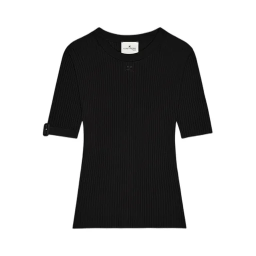 CourrÈGes Buckle Knitted T-Shirt