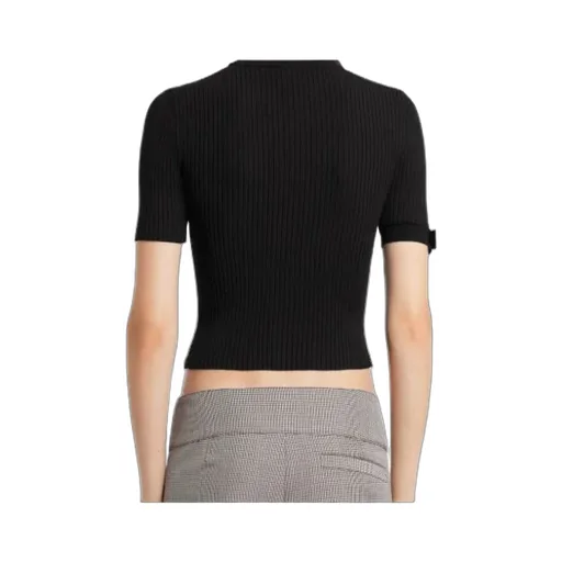 CourrÈGes Buckle Knitted T-Shirt