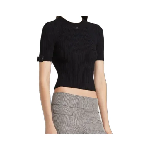 CourrÈGes Buckle Knitted T-Shirt