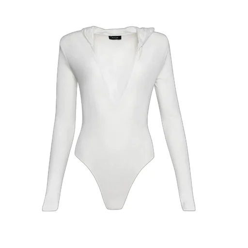 Mugler Hooded V-Neck Bodysuit