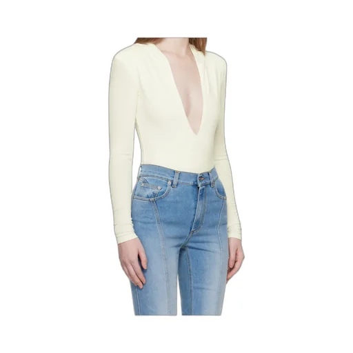 Mugler Hooded V-Neck Bodysuit