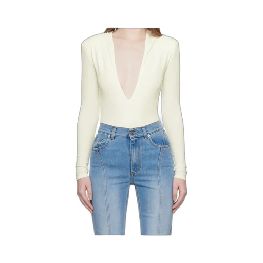 Mugler Hooded V-Neck Bodysuit