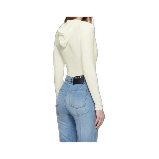 Mugler Hooded V-Neck Bodysuit
