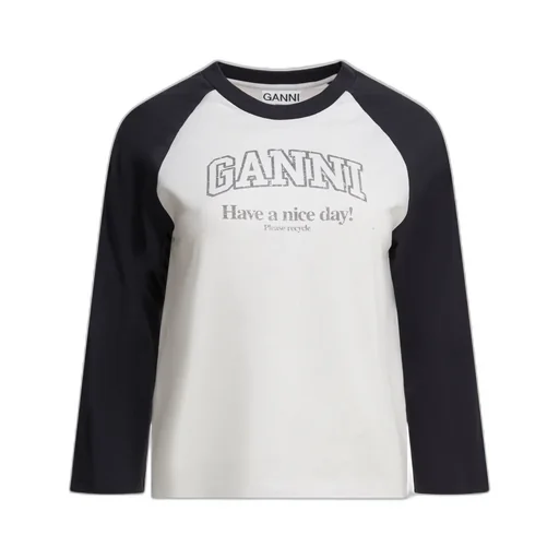 Ganni Logo Printed Crewneck T-Shirt