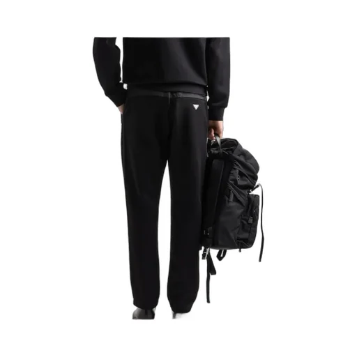 Cotton Fleece Pants With Re-Nylon Details