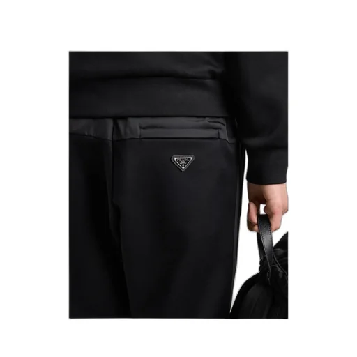 Cotton Fleece Pants With Re-Nylon Details