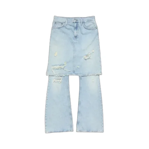 Acne Studios Logo Patch Distressed Panelled Jeans