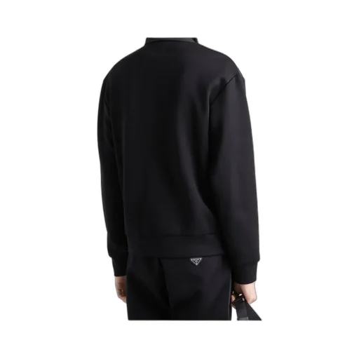 Cotton Fleece Zipper Jacket With Re-Nylon Details