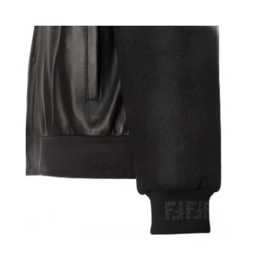 Black Wool And Leather Blouson