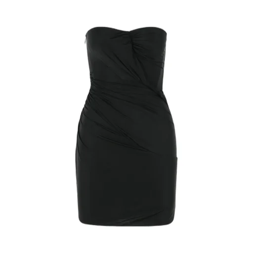 Blumarine Gathered Strapless Mini Bustier Dress