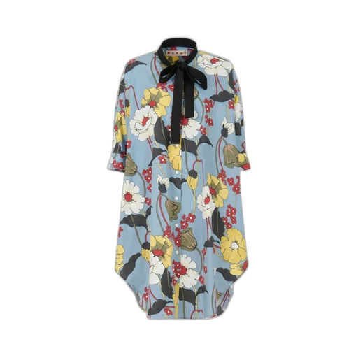 Marni Melodia Print Oversized Poplin Dress
