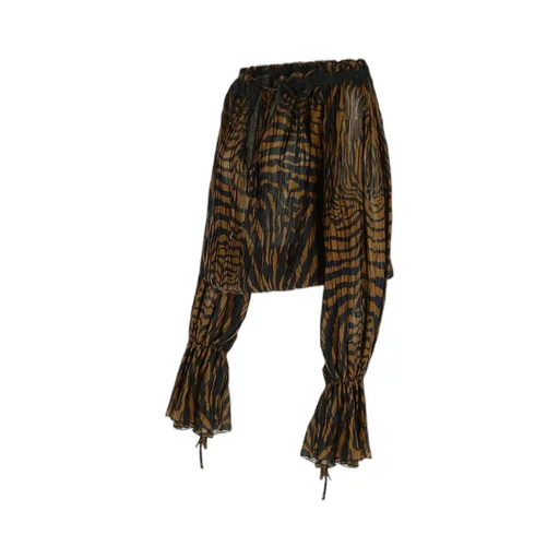 Blumarine Zebra Printed Boat Neckline Blouse