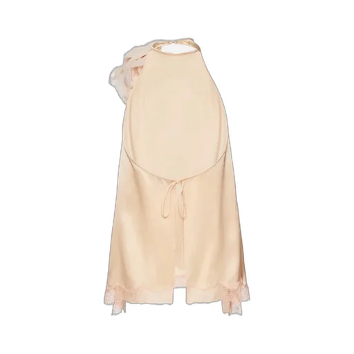 Open-Back Lace-Trim Blouse