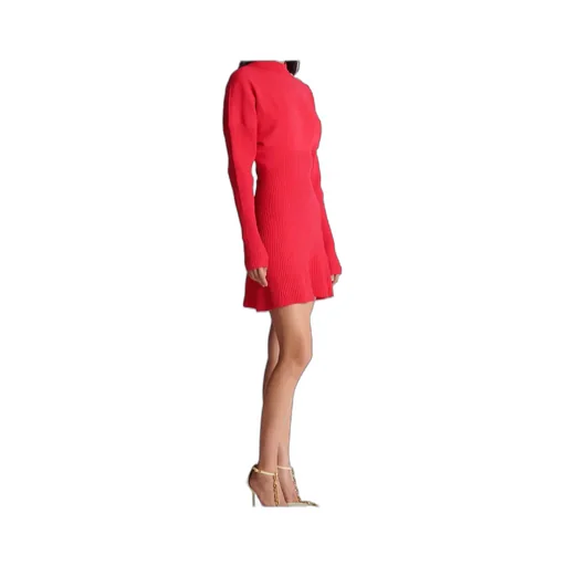 Balmain Turtleneck Long-Sleeve Knit Dress