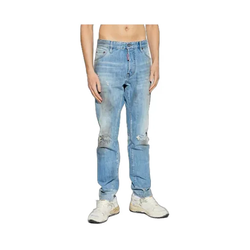 Dsquared2 Logo-Patch Distressed Teddy Jeans
