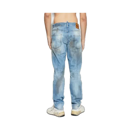 Dsquared2 Logo-Patch Distressed Teddy Jeans