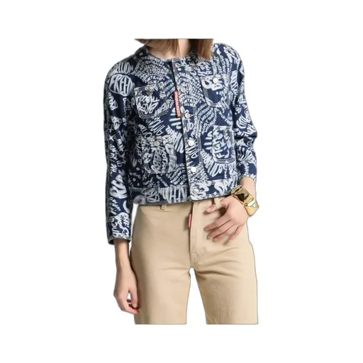 Dsquared2 Pattern-Printed Denim Jacket
