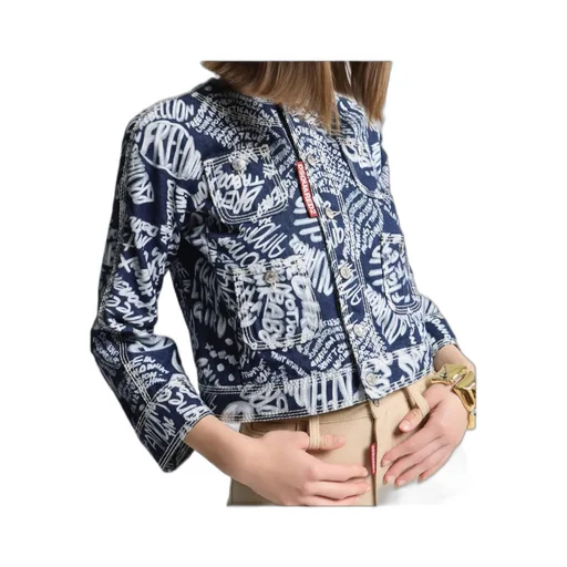 Dsquared2 Pattern-Printed Denim Jacket