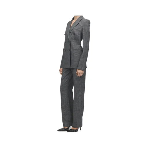 Alexander Mcqueen Flecked Glen Check Double-Breasted Jacket