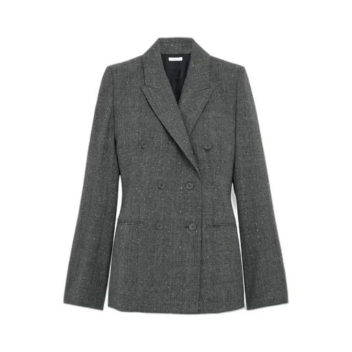 Alexander Mcqueen Flecked Glen Check Double-Breasted Jacket