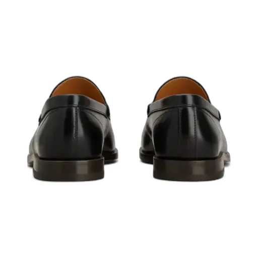 Embossed-Logo Leather Loafers