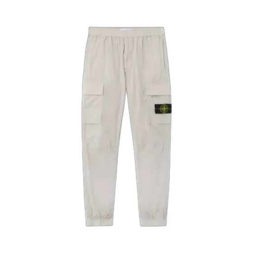 Stone Island Logo Patch Tapered Leg Trousers